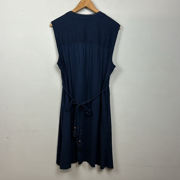 NWT DG2 By Diane Gilman Linen Blend High Low Sleeveless Top Sz L - Picture 7 of 10